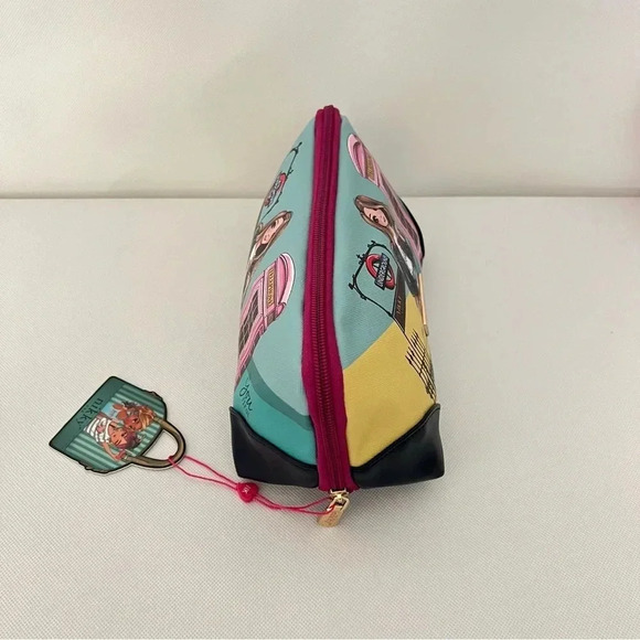 Nikky By Nicole Lee Large Oval Makeup Pouch Cosmetic Bag Miss Your Call - Picture 4 of 6